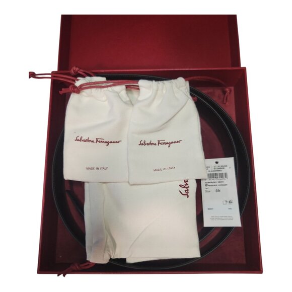 Salvatore Ferragamo Men's Gancini 2-Buckle Reversible Belt Gift Box Set - Picture 2 of 3